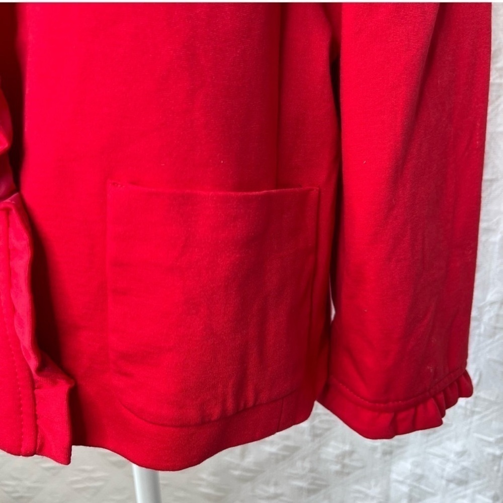 Talbots Womens Jacket Hot Red Collared Buttons - image 7